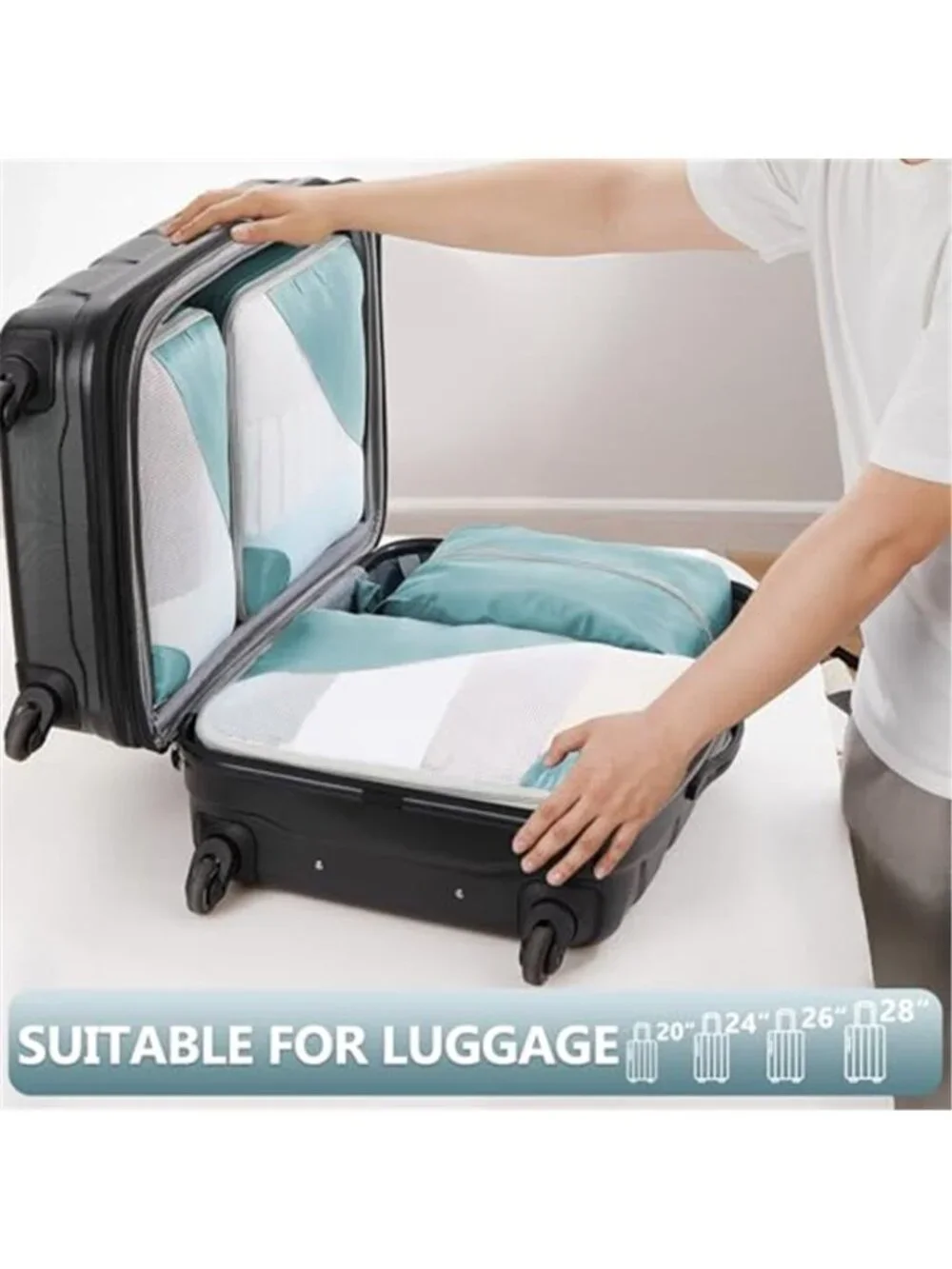 Travel Packing Cubes Organizer Set Luggage Bags Toiletry Shoe Laundry 8 Piece